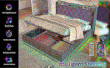 Queen size Upholstered bed, 360 surround LED function, Buttons/Apps/Remote Control, hydraulic N736P188807G