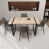 59" MDF light wood dining and modern dining chair 4-piece set, medieval wooden kitchen dining 35369424