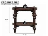 Classic Solid Wood Round Side Table with Lower Shelf W3137P506942
