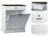 Self-pickup is not supported.Tilt Out Trash Can Cabinet, Hidden Wooden Trash Can Cabinet with 66903259