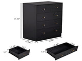 Black particleboard with a textured melamine finish, 66*40*91cm, 32 drawer cabinet, matte gold 54386504