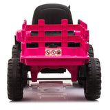 ZNTS 12V Kids Ride On Tractor with Trailer, Battery Powered Electric Car w/ Music, USB, Music, LED W2181137658