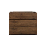 Alice-36F-105,Floor cabinet WITHOUT basin, Walnut color, With three drawers, Pre-assembled W1865107749