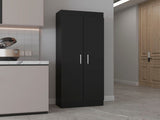 Black 5-Shelf Storage Pantry Cabinet B062P175201