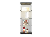 LED lights Glass Display Cabinet 4 Shelves with Door, Floor Standing Curio Bookshelf for Living Room W1806P197871