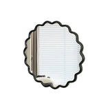 Solid Wood Wavy Mirror-Black Mirror Wall Decor 31" x 31" Modern Mirror Wall Decor for Bathroom, W1445P189599