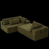 Modern Chenille Upholstered Sectional Couch Set,Modular 108" L Shaped Sectional Living Room W834P240005