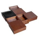 ITALIAN RETRO - INSPIRED ACACIA WOOD STORAGE COFFEE TABLE ,BROWN & BLACK COLOR N770P270584B