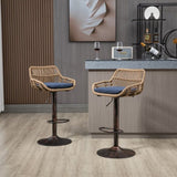 COOLMORE Modern Swivel Bar Stools Set of 2 Adjustable Counter Height Chairs with Footrest for W39594821