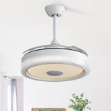42 Inch Modern Invisible Ceiling Fan, 120V 3 ABS Blades Remote Control Reversible DC Motor With 36W W882P146897