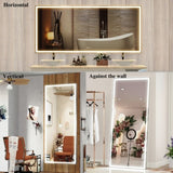 72X32 inch Oversized LED Bathroom Wall Mounted with 3 Color Modes Aluminum Frame Wall W708115598