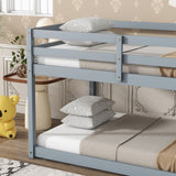 ZNTS Solid Wooden, Solid Rubber Wooden Twin over Twin Loft Bed with Ladder, with Bed Platform of W504P191663