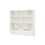 Toy Storage Organizer with 2 Movable Drawers, Multi-Functional 7 Shelf Kids Bookcase with 2 Hooks, W282P196031