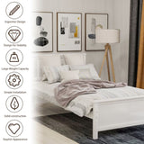 ZNTS Twin Size Wood Platform Bed with Headboard,Footboard and Wood Slat Support, White WF191769AAK