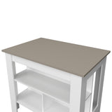 Aztec Kitchen Island in Melamine with Open Storage, Taupe/white B128P237144