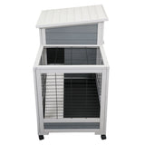 ZNTS Wooden Rabbit Hutch, Outdoor Pet Bunny House Wooden Cage with Ventilation Gridding Fence, Openable W2181P155564