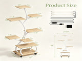 Tree Shaped Stand with Full Spectrum Grow Light, White Metal Frame 15081871
