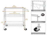 3-Tier New Multipurpose Rolling Cart, Chrome Color, 495lbs Load Capacity 03092420