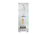 Glass Display Cabinet 4 Shelves with Door, Floor Standing Curio Bookshelf for Living Room Bedroom W1806P197873