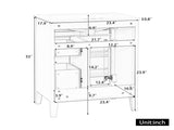 "24'' Green Bathroom Vanity with Sink, MDF & Rubberwood Construction, 3 Drawers & Cabinet with N725P448529F