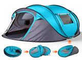 4 Person Pop Up Tent for Camping, Waterproof Instant Family Tent with Front Awning, Automatic Tent 87386314