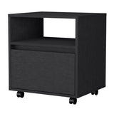 Black 1-Drawer Nightstand B062P175809
