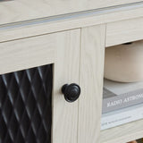 Embossed Pattern TV Stand, TV and Media Console with Open and Closed Storage Space and sliding door W1758P231682