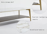Coffee Table Rectangular Center Table for Living Room Open Space Side Table with Metal Frame W1911P269599