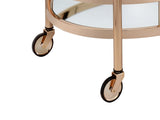 Lakelyn Clear Glass & Rose Gold Finish Serving Cart B2726P408080