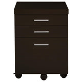 ZNTS Cappuccino 3-Drawer File Cabinet B062P153729