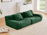 Soft Teddy Fabric Boneless Sofa,No Assembly Required Streamlined Design,Anti-Slip Design 32D High W714P357241