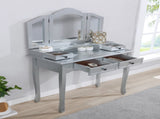 Sanlo Wooden Vanity Make Up Table and Stool Set, Silver T2574P162838