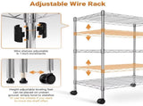 Heavy Duty 3-Tier Wire Shelving with Wheels, Adjustable Steel Storage Rack, Chrome, 24" x 14" x 30" 91602028