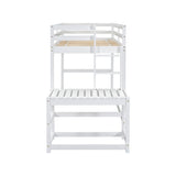 ZNTS Twin Size High Loft Bed with Ladder landing Platform, Ladders, Guardrails,White W504119725