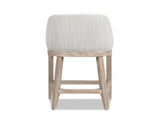 Newport 26.5" Coastal Curved Back Upholstered Counter Stool, Two-Tone Neutral Gray Polyester Wool B2719P238399