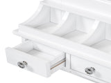 Floating Makeup Vanity with Big Mirror, Wall-Mounted Storage Vanity with Drawers, Pockets & Hooks, 80169179