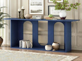 Modern and Curved Design Ash Veneer Console Table with Shelf,Suitable for Entryway,Hallway N711P241287V