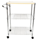 ZNTS 3-Tier Rolling Kitchen Trolley Cart Steel Island Storage Utility Service Dining 15773870