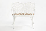 Patio Garden Bench Metal Park Bench Cast Aluminum Outdoor Furniture with Floral Rose for W640P250989