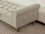 65.75" Wide Modern Upholstered Storage Bench With Double Lids 97880592