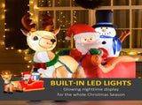 6.5 ft Christmas Inflatable with Santa Claus on Sleigh, Reindeer and Snowman, LED Lights, Polyester, 07743447