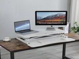 32 Inch Desk Converter, Height Adjustable Sit to Stand Riser, Dual Monitor and Laptop Workstation W2641P251901
