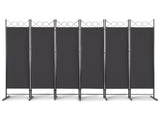 5.74FT 6-Fold Top With Shape 160g Polyester Cloth Plastic Feet Carbon Steel Frame Foldable Screen 49481759