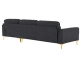 218*141*87cm Burlap Diamond Electroplated Gold Trident Legs Three Seats With Footstool Indoor 68589362