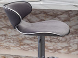 Masaccio Velvet Upholstered Adjustable Swivel Barstool, Set of 2, Gray T2574P164846