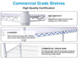 6 Tier 6000lbs Capacity NSF Metal Shelf Wire Shelving Unit, Heavy Duty Adjustable Storage Rack with W465142128