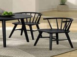 Black Finish Mid-Century Modern Style 2pc Dining Chair Shaker Legs Molded Seat Spindle Back Dining B2741P406735