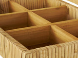 Handmade Wrapped 6 Slot Brown Rattan Decorative Jewelry Box with Tempered Glass Top 36357258