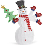 Lighted Snowman Christmas Yard Decorations, Pre-lit 2D Snowman Waving Hands with 170 LED Warm White 54478455