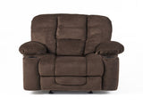 Luxurious Manual Recliner Chair in Chocolate with Skin-Friendly Fabric and Dual Cup Holders 57578.00CHO
